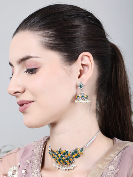 Oxidised Green Yellow Choker