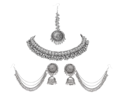 Ghungroo choker or silver bahubali