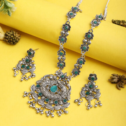 GS Green Round Long Necklace