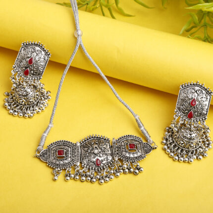 GS Maroon Round Leaf Choker
