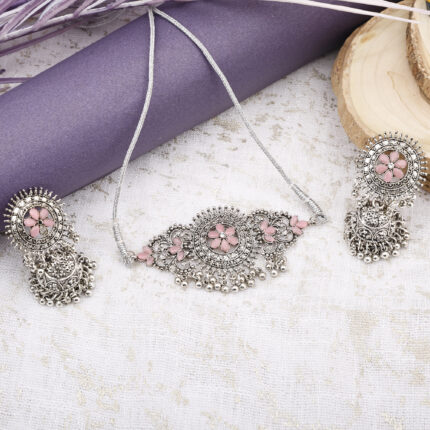 GS Pink Round Center Flower Choker