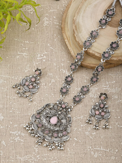 GS Light Pink Round Long Necklace
